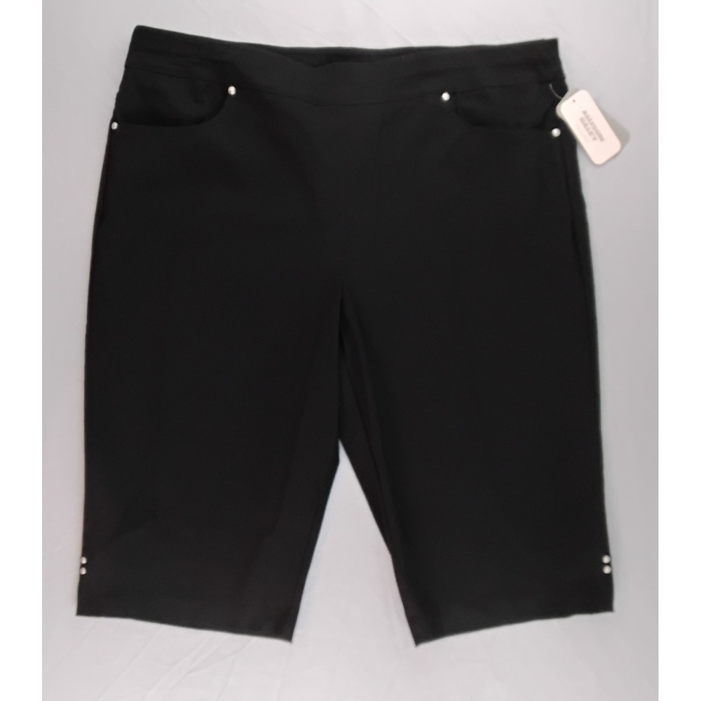 Allison Daley Skipper Size 24W Below The Knee Pull on Shorts Black NWT L431